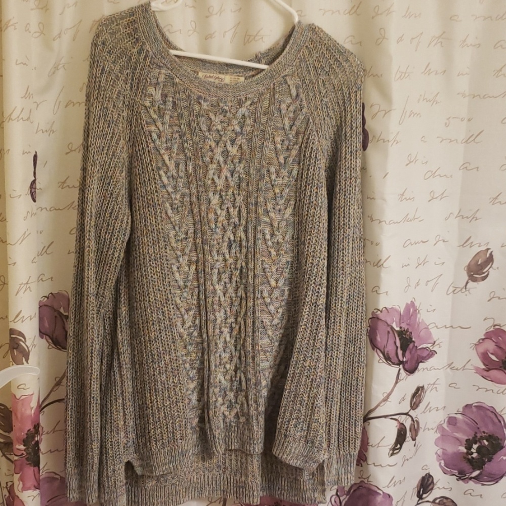 Multicolored sweater.